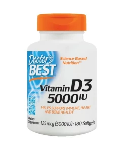 Doctor's Best - Vitamine D3, 5000 IE - 180 softgels