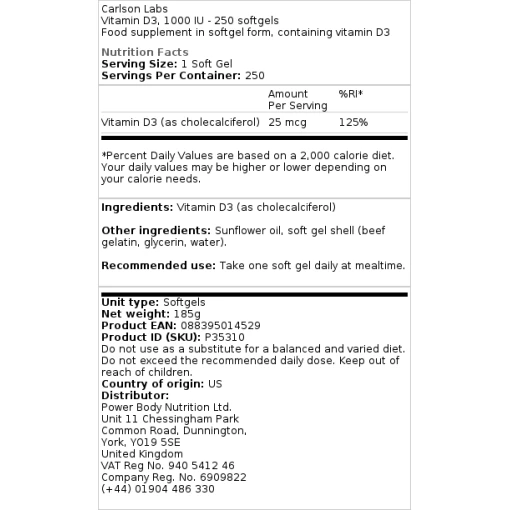 2000 IU - 120 softgels