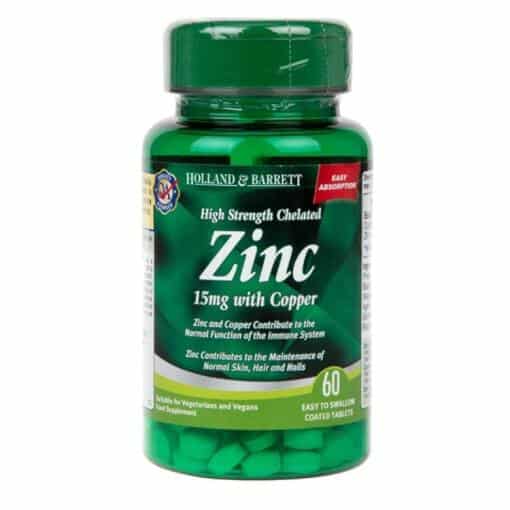 Holland & Barrett - High Strength Chelated Zinc 15mg with Copper 60 tablets