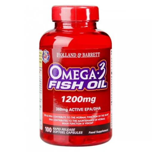 Holland & Barrett - Omega 3 Fish Oil 1200mg - 100 softgels