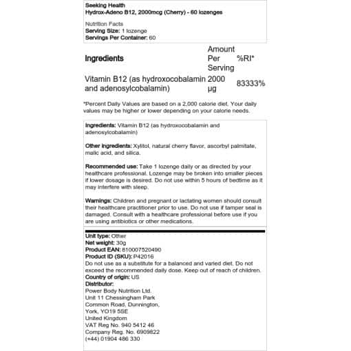 2000mcg (Cherry) - 60 lozenges
