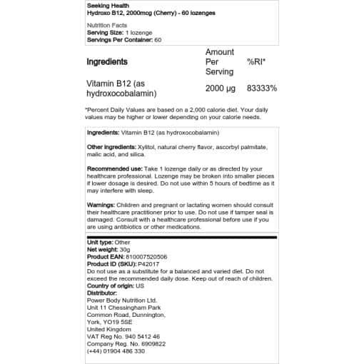 2000mcg (Cherry) - 60 lozenges