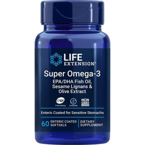 Life Extension - Super Omega-3 EPA/DHA with Sesame Lignans & Olive Extract 60 enteric coated softgels