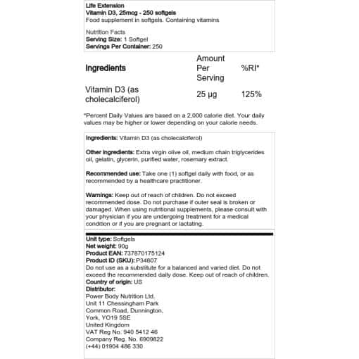 1000 IU - 250 softgels