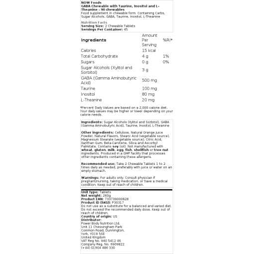 Inositol and L-Theanine - 90 chewables