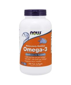 NOW Foods - Omega-3 Molecularly Distilled - 200 fish softgels