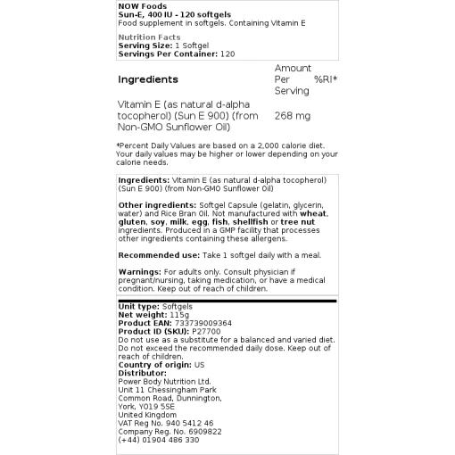 400 IU - 60 softgels