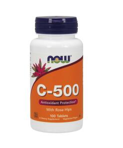 NOW Foods - Vitamin C-500 with Rose Hips - 100 tablets