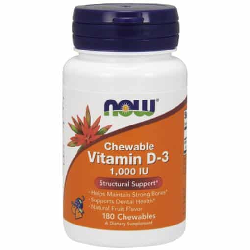 NOW Foods - Vitamin D-3 1000 IU (Chewable) - 180 chewables