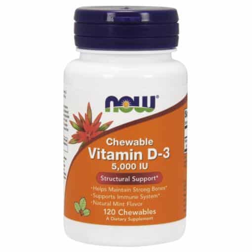 NOW Foods - Vitamin D-3 5000 IU (Chewable) - 120 chewables