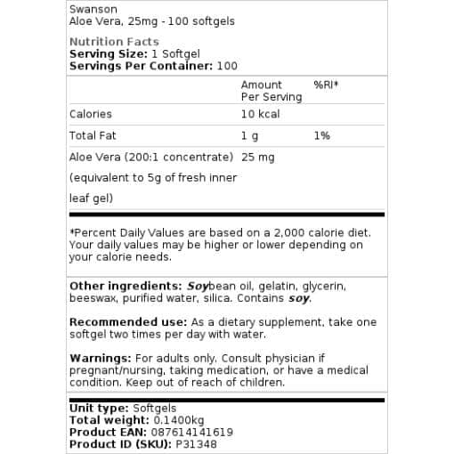 25mg - 100 softgels