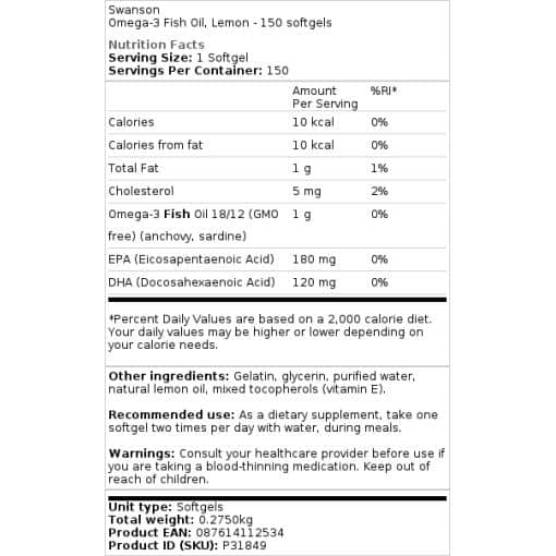 Lemon - 150 softgels