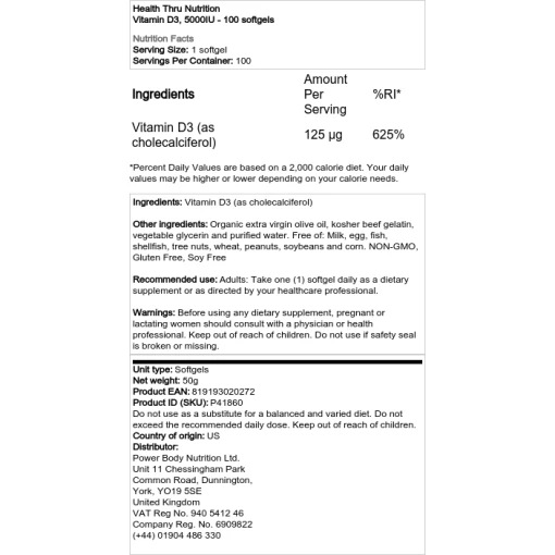 5000IU - 100 softgels