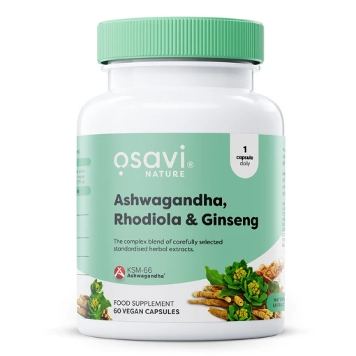 Ashwagandha + Rhodiola & Ginseng - 60 vegan capsules