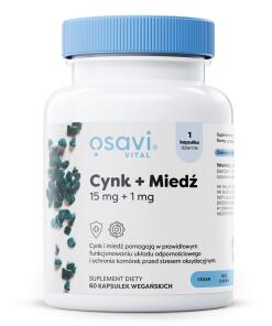 Osavi - Zink + Koper, 15 mg + 1 mg - 60 veganistische capsules