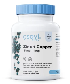 Osavi - Zink + Koper, 15 mg + 1 mg - 60 veganistische capsules