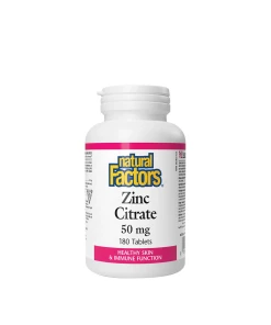 Natural Factors Zinc Citrate 50 mg (180 Tablets)