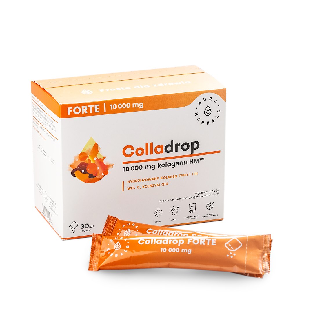 Aura Herbals - AURA HERBALS Colladrop Forte, marien collageen, 10000 mg (30 sachets)