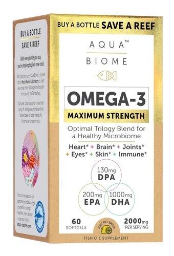 Aqua Biome Oméga-3 Maximum Force, 2000mg (Citron) - 60 capsules molles