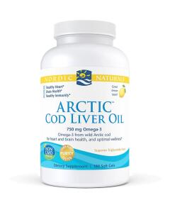 Nordic Naturals - Arctische Levertraanolie, 750 mg Citroensmaak - 180 Zachte Capsules