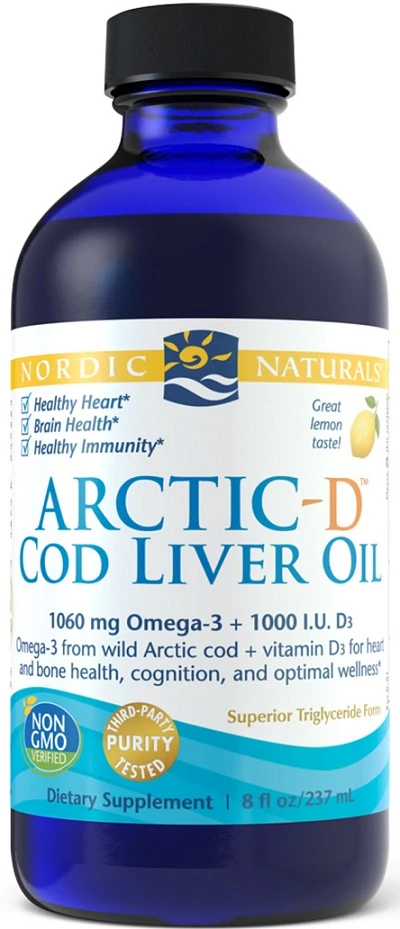 Huile de foie de morue Arctic-D, citron - 237 ml