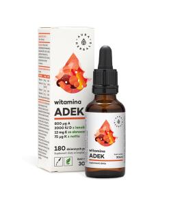 AURA HERBALS Vitamines ADEK, A + D3 2000 UI + E + K2 (30 ml / 1 fl. oz.)