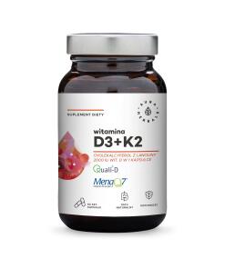 AURA HERBALS Vitamine D3, 2000 UI, 50 mcg + K2 (90 gélules)