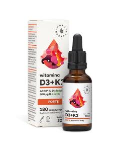 AURA HERBALS Vitamine D3, 4000 UI + K2 FORTE (30 ml / 1 fl. oz.)