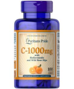 Puritan's Pride - Vitamine C-1000 met Bioflavonoïden en Wilde Rozenbottels, 1000 mg - 100 Tabletten