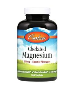 Carlson Labs - Gechelateerd Magnesium, 200 mg - 180 Tabletten
