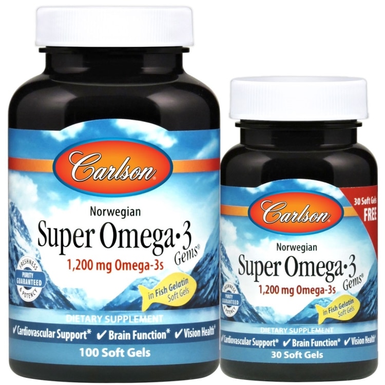 Carlson Labs - Noorse Super Omega-3 Capsules, 1200mg - 130 softgels
