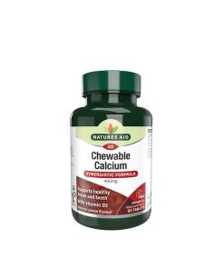 Natures Aid - Kauwbare Calcium 400 mg + Vitamine D (60 tabletten)