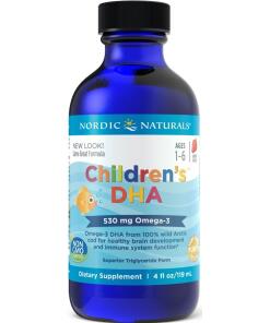 DHA pour enfants, 530mg Omega-3 à la fraise (EAN 768990567803) - 119 ml