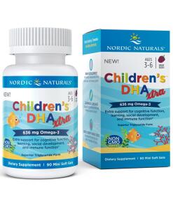 DHA Xtra pour enfants, 636mg saveur de baies - 90 mini gélules souples