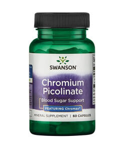 Picolinate de chrome à base de Chromax, 200mcg - 60 caps