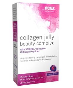 NOW Foods - Collageen Jelly Beauty Complex, Zoete Pruim - 10 Gelrepen