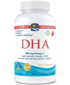 Nordic Naturals - DHA, 830 mg met aardbeiensmaak - 180 zachte capsules