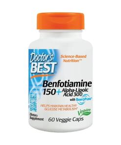 Doctor's Best - Benfotiamine 150 + Alfa-liponzuur 300 - 60 Capsules