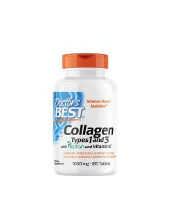 Doctor's Best - Collagen Types 1 and 3 with Peptan and Vitamin C, 1000mg - 180 tabs