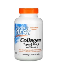 Collagène de types 1 et 3 avec vitamine C, 500mg - 240 gélules