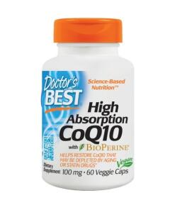 Doctor's Best - CoQ10 met Hoge Absorptie en BioPerine, 100mg - 60 Vegetarische Capsules