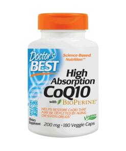 Doctor's Best - CoQ10 met Hoge Absorptie en BioPerine, 200mg - 180 Capsules