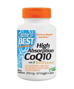Doctor's Best - CoQ10 met Hoge Absorptie en BioPerine, 200mg - 60 Vegetarische Capsules