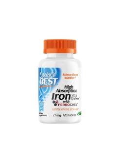 Doctor's Best - High Absorption Iron, 27mg - 120 tablets