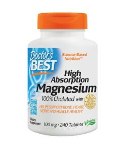 Doctor's Best - Magnesium met Hoge Opname, 100mg - 240 Tabletten