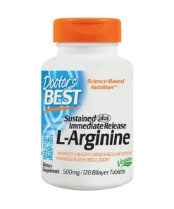 L-Arginine - Libération prolongée + immédiate, 500mg - 120 comprimés