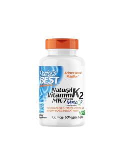 Natural Vitamin K2 MK7 with MenaQ7, 100mcg - 60 vcaps