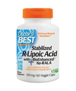 Doctor's Best - Gestabiliseerd R-Lipoïnezuur met BioEnhanced Na-RALA, 100 mg - 60 vegetarische capsules