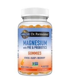 Gummies de magnésium formulées par le Dr avec pré et probiotiques, crème à l'orange - 60 gummies