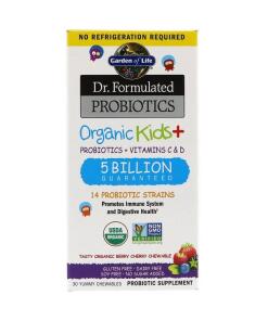 Probiotiques biologiques pour enfants Dr. Formulé+, Baies Cerises - 30 comprimés à croquer